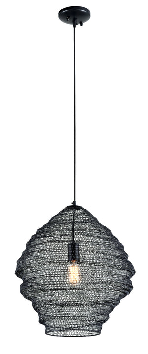 Troy Lighting - F6772-SBK - One Light Pendant - Wabi Sabi - Soft Black
