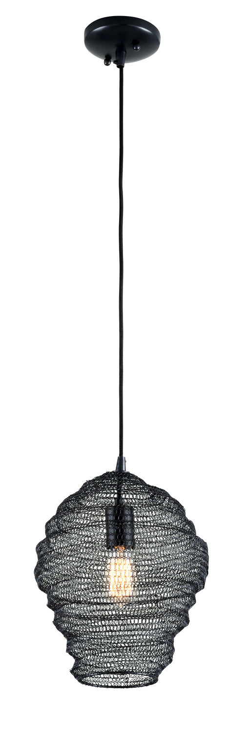 Troy Lighting - F6773-SBK - One Light Pendant - Wabi Sabi - Soft Black