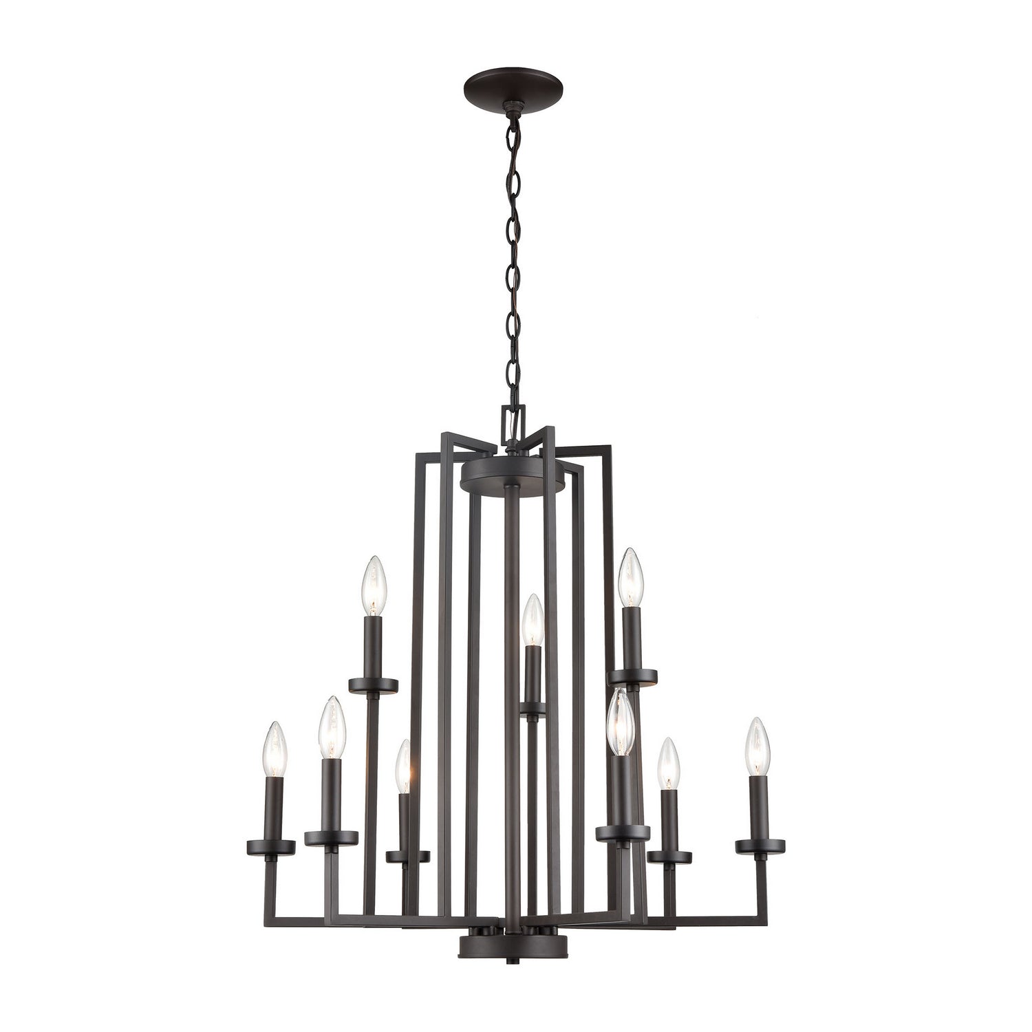 ELK Home - CN240921 - Nine Light Chandelier - West End - Oil Rubbed Bronze