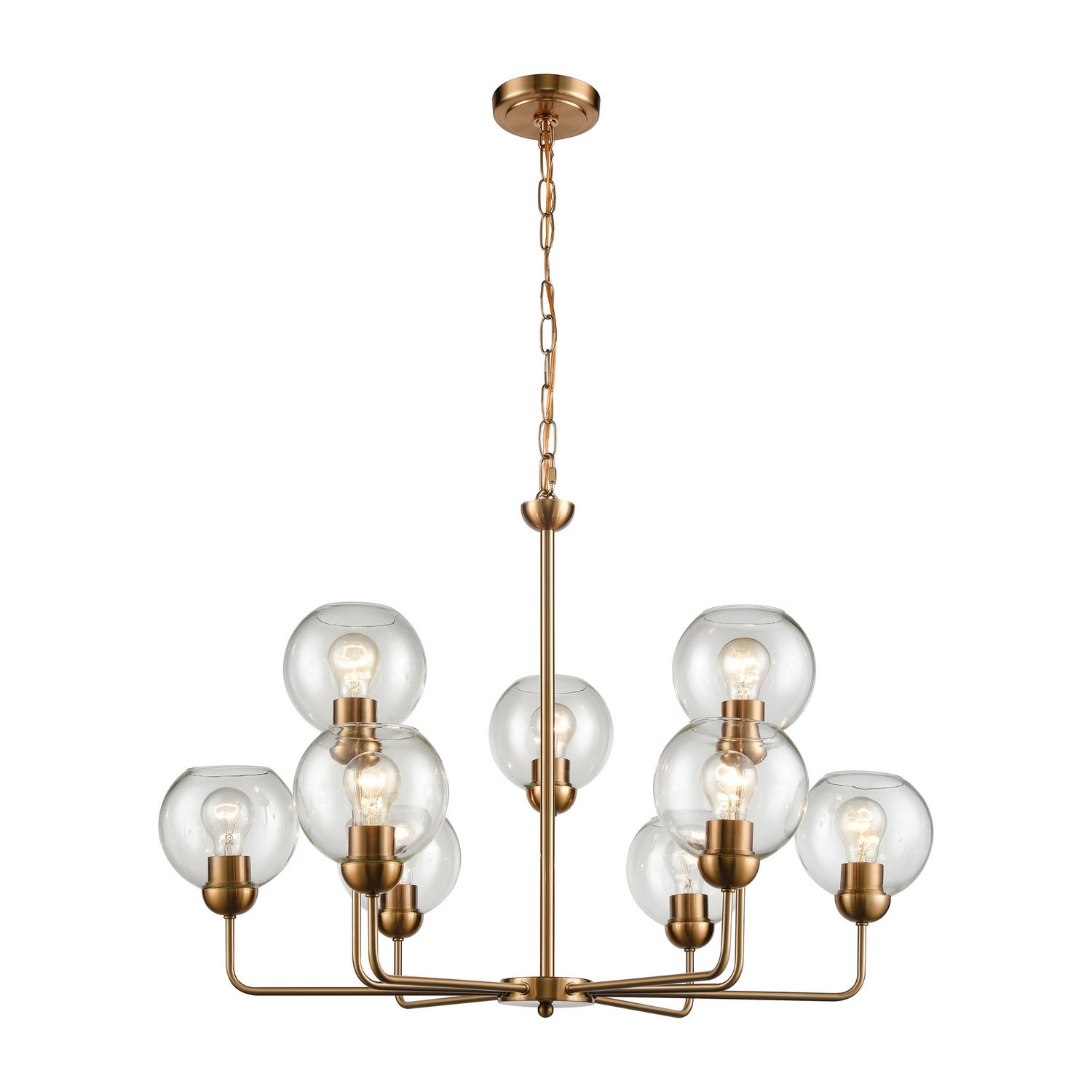 ELK Home - CN280925 - Nine Light Chandelier - Astoria - Satin Gold