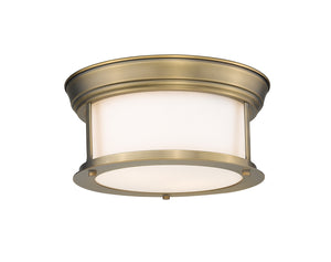 Z-Lite - 2011F10-HBR - Two Light Flush Mount - Sonna - Heritage Brass