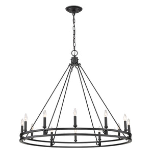 Z-Lite - 4005-12MB - 12 Light Chandelier - Dennison - Matte Black