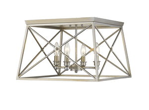 Z-Lite - 447F18-AS - Four Light Flush Mount - Trestle - Antique Silver