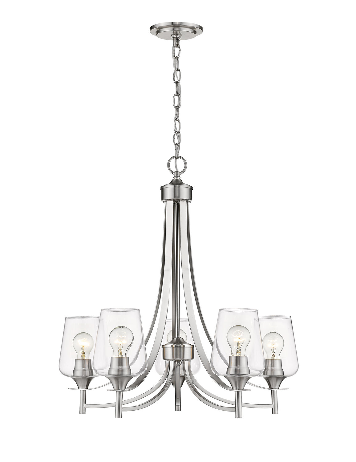 Z-Lite - 473-5BN - Five Light Chandelier - Joliet - Brushed Nickel