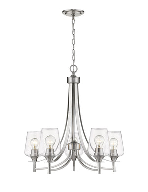 Z-Lite - 473-5BN - Five Light Chandelier - Joliet - Brushed Nickel