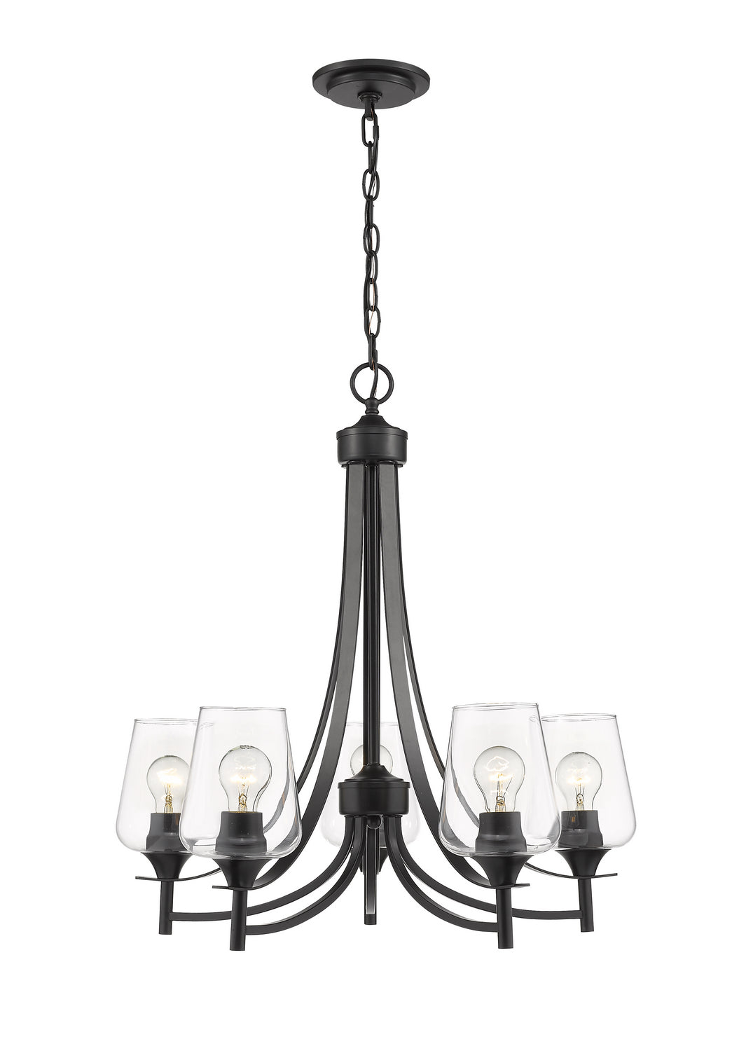 Z-Lite - 473-5MB - Five Light Chandelier - Joliet - Matte Black