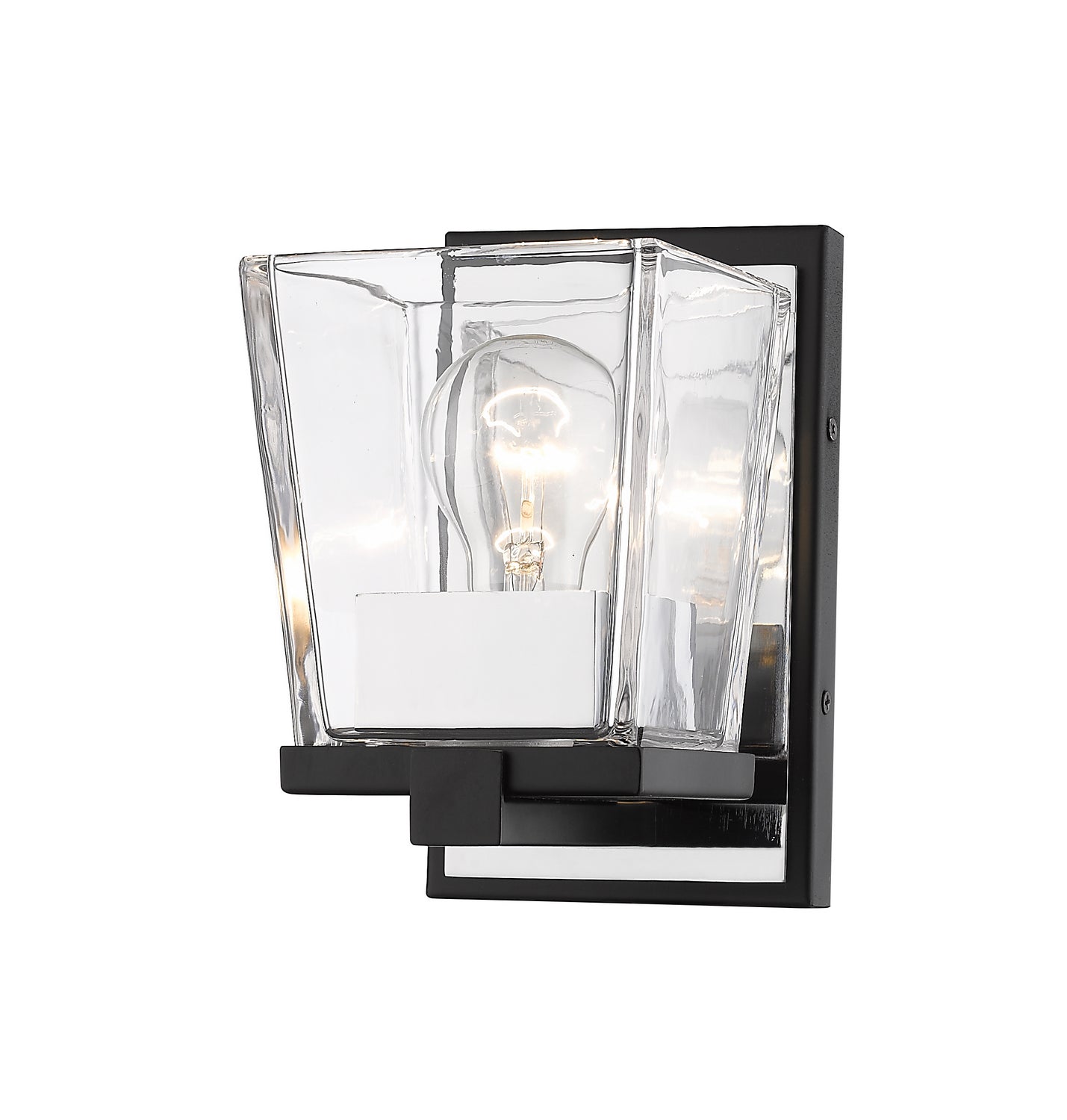 Z-Lite - 475-1S-MB-CH - One Light Wall Sconce - Bleeker Street - Matte Black / Chrome