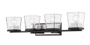 Z-Lite - 475-4V-MB-CH - Four Light Vanity - Bleeker Street - Matte Black + Chrome