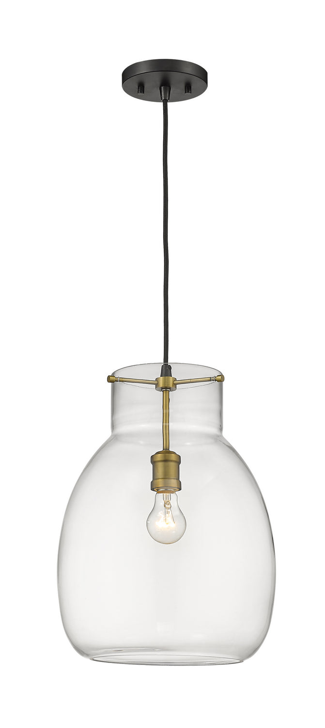 Z-Lite - 476P-MB-OBR - One Light Pendant - Bella - Matte Black / Olde Brass