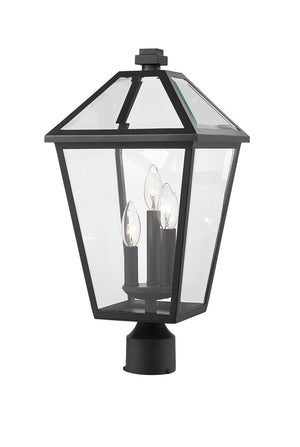 Z-Lite - 579PHBR-BK - Three Light Outdoor Post Mount Fixture - Talbot - Black