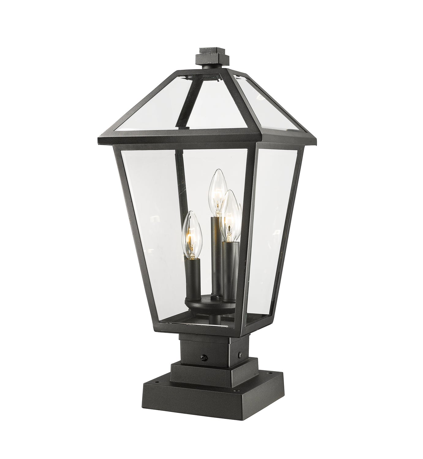 Z-Lite - 579PHBS-SQPM-BK - Three Light Outdoor Pier Mount - Talbot - Black