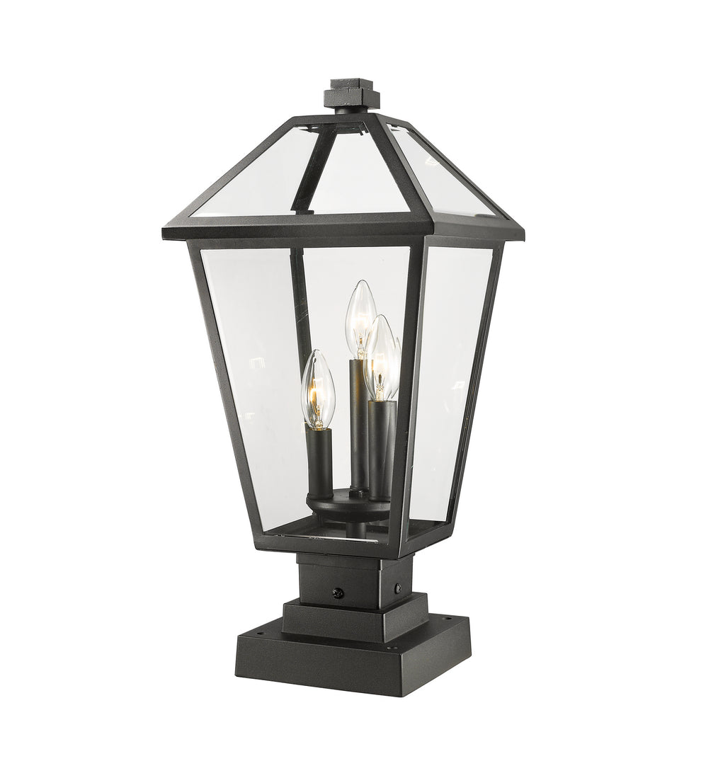 Z-Lite - 579PHBS-SQPM-BK - Three Light Outdoor Pier Mounted Fixture - Talbot - Black