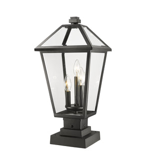 Z-Lite - 579PHBS-SQPM-BK - Three Light Outdoor Pier Mounted Fixture - Talbot - Black