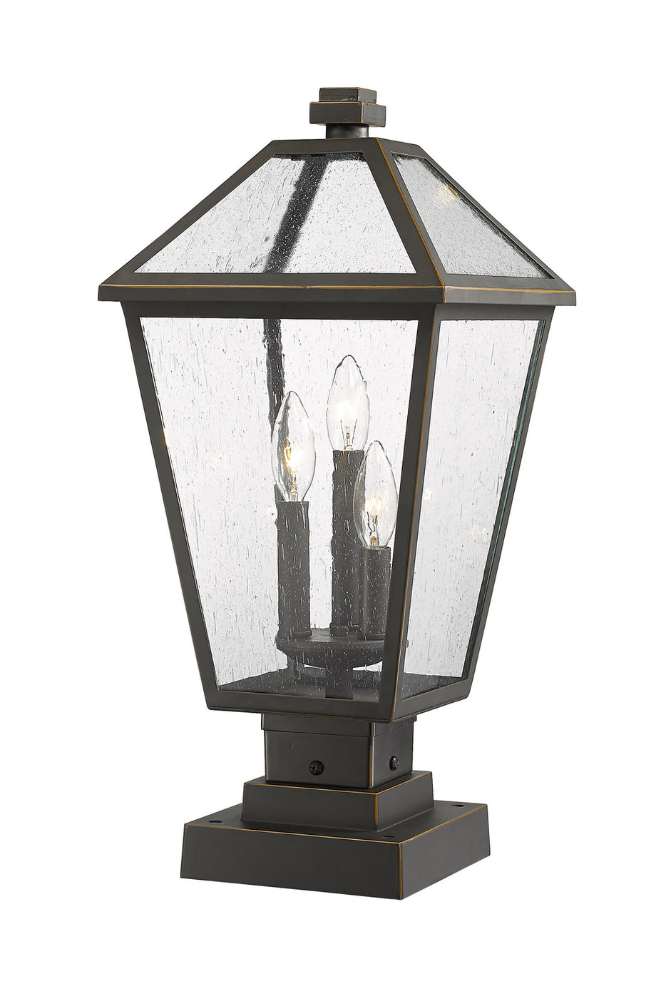 Z-Lite - 579PHBS-SQPM-ORB - Three Light Outdoor Pier Mounted Fixture - Talbot - Oil Rubbed Bronze