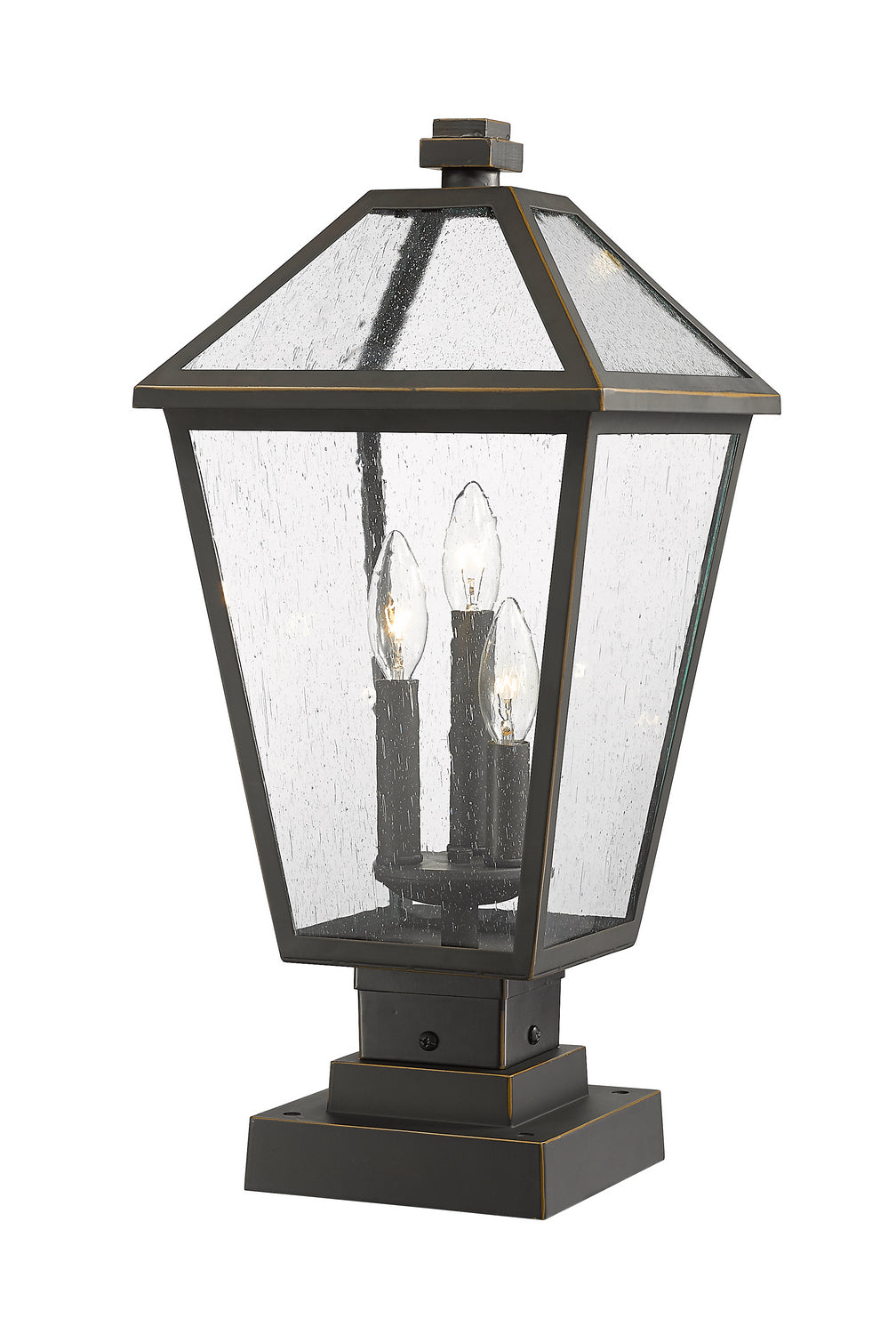 Z-Lite - 579PHBS-SQPM-ORB - Three Light Outdoor Pier Mounted Fixture - Talbot - Oil Rubbed Bronze