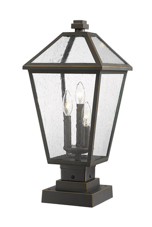 Z-Lite - 579PHBS-SQPM-ORB - Three Light Outdoor Pier Mounted Fixture - Talbot - Oil Rubbed Bronze