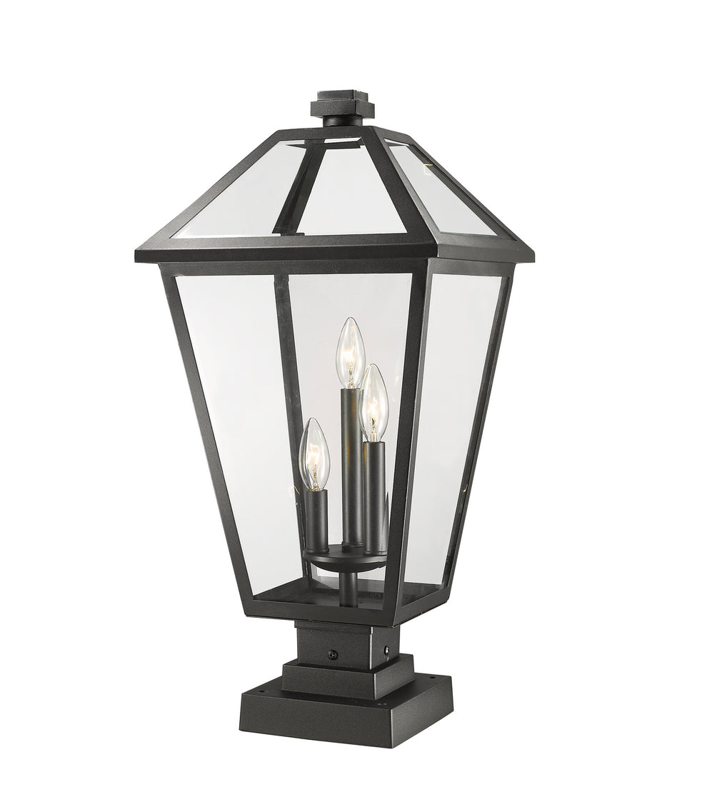 Z-Lite - 579PHXLS-SQPM-BK - Three Light Outdoor Pier Mounted Fixture - Talbot - Black