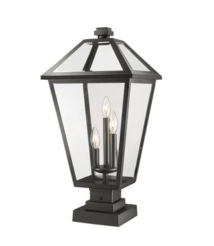 Z-Lite - 579PHXLS-SQPM-BK - Three Light Outdoor Pier Mounted Fixture - Talbot - Black