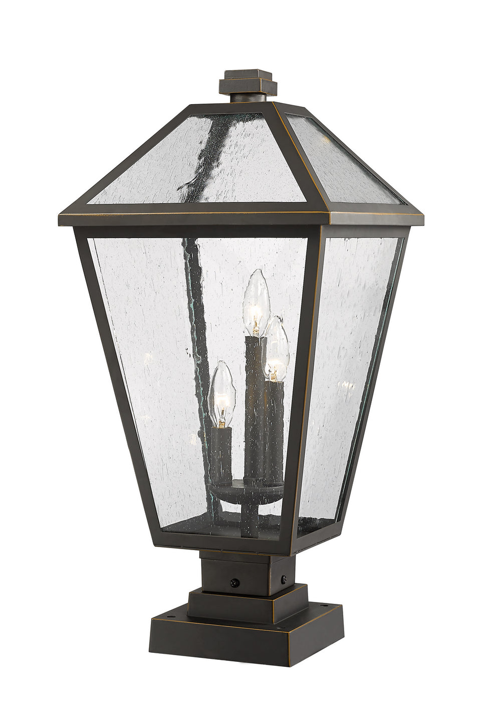 Z-Lite - 579PHXLS-SQPM-ORB - Three Light Outdoor Pier Mounted Fixture - Talbot - Oil Rubbed Bronze