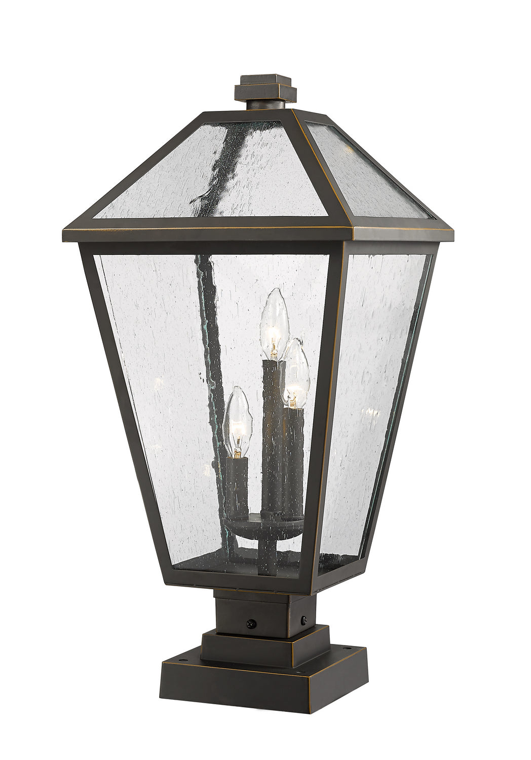 Z-Lite - 579PHXLS-SQPM-ORB - Three Light Outdoor Pier Mounted Fixture - Talbot - Oil Rubbed Bronze