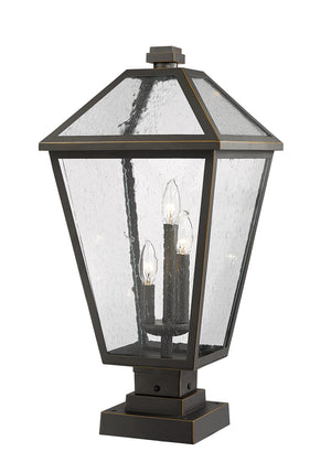 Z-Lite - 579PHXLS-SQPM-ORB - Three Light Outdoor Pier Mounted Fixture - Talbot - Oil Rubbed Bronze