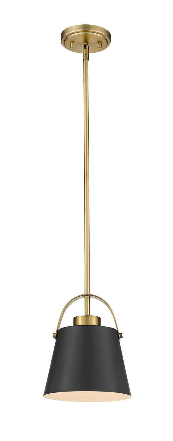 Z-Lite - 726MP-MB+HBR - One Light Pendant - Z-Studio - Matte Black + Heritage Brass