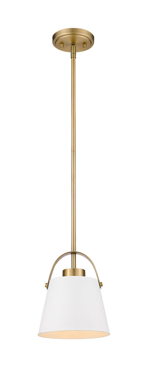 Z-Lite - 726MP-MW+HBR - One Light Pendant - Z-Studio - Matte White / Heritage Brass