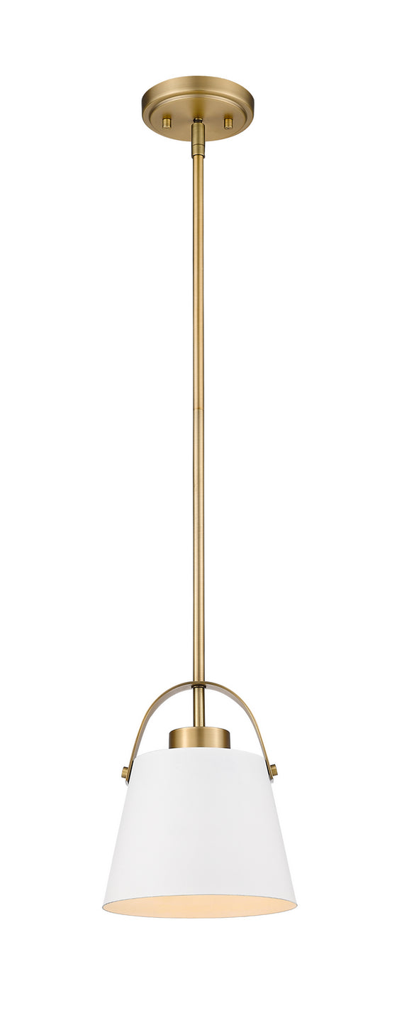 Z-Lite - 726MP-MW+HBR - One Light Pendant - Z-Studio - Matte White + Heritage Brass