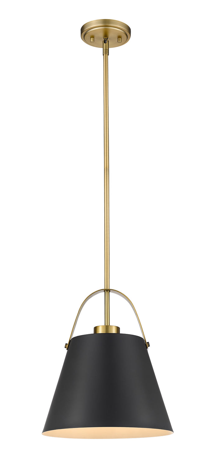 Z-Lite - 726P-MB+HBR - One Light Pendant - Z-Studio - Matte Black / Heritage Brass