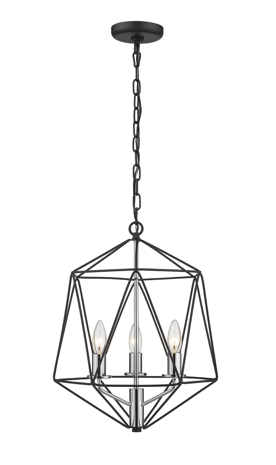 Z-Lite - 918-14MB-CH - Three Light Chandelier - Geo - Matte Black / Chrome