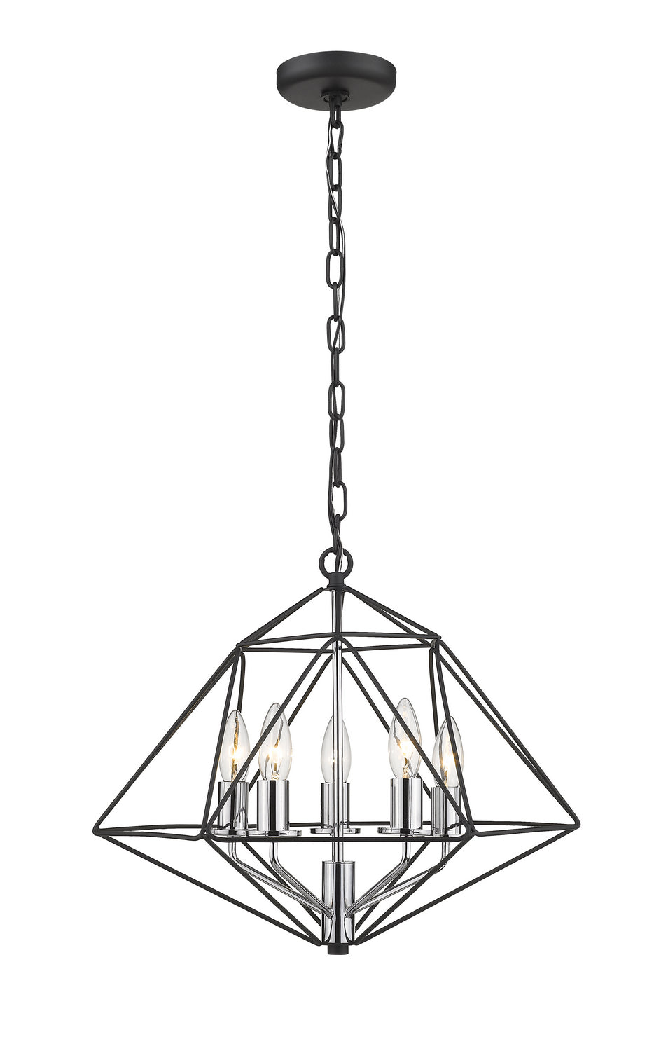 Z-Lite - 918-18MB-CH - Five Light Chandelier - Geo - Matte Black / Chrome