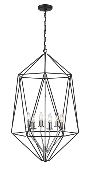 Z-Lite - 918-35MB-CH - Six Light Chandelier - Geo - Matte Black / Chrome