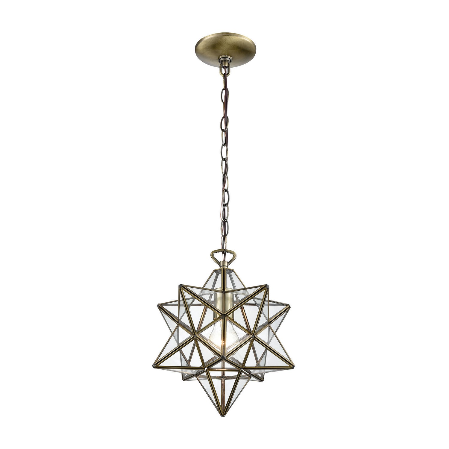 ELK Home - 1145-020 - One Light Mini Pendant - Moravian Star - Antique Brass