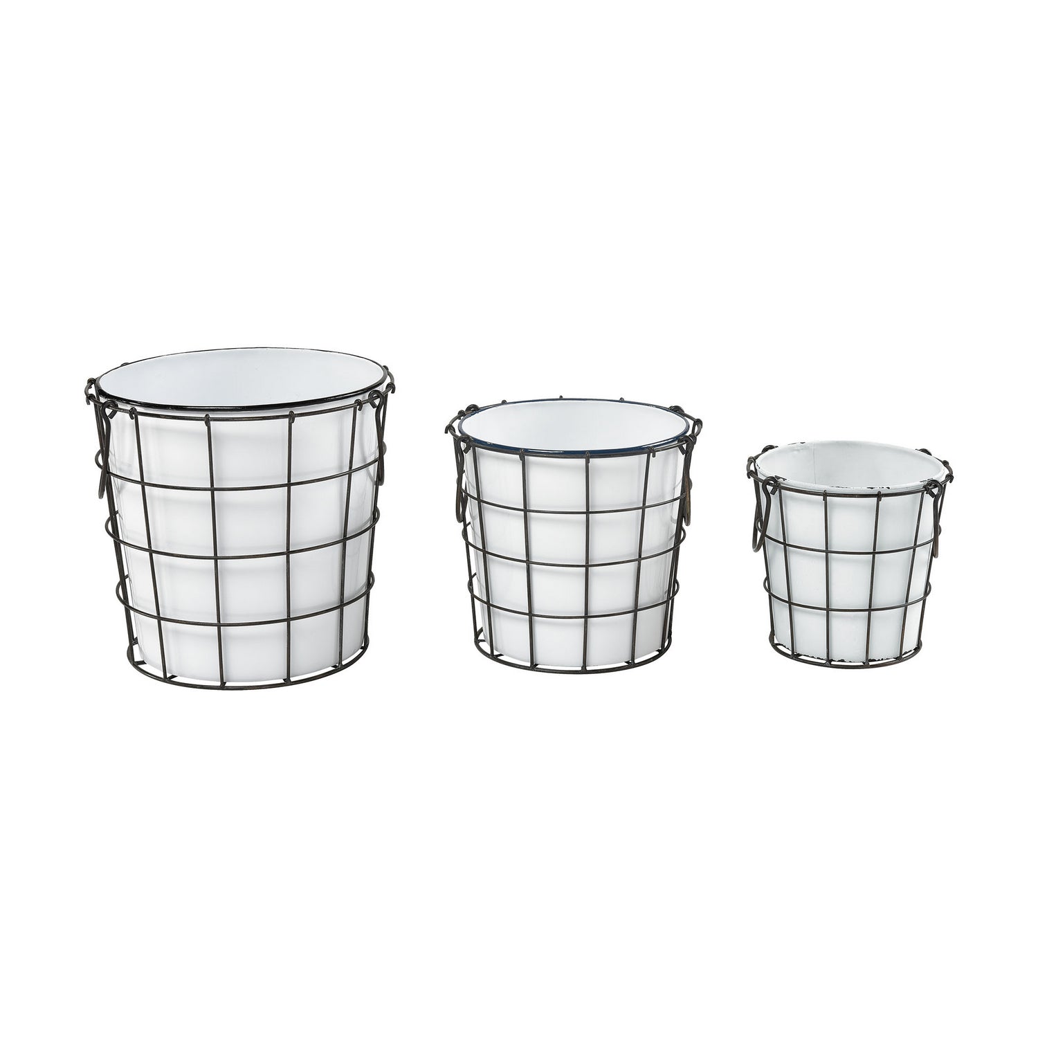 ELK Home - 351-10719/S3 - Set of 3 Bins - Early Light - White