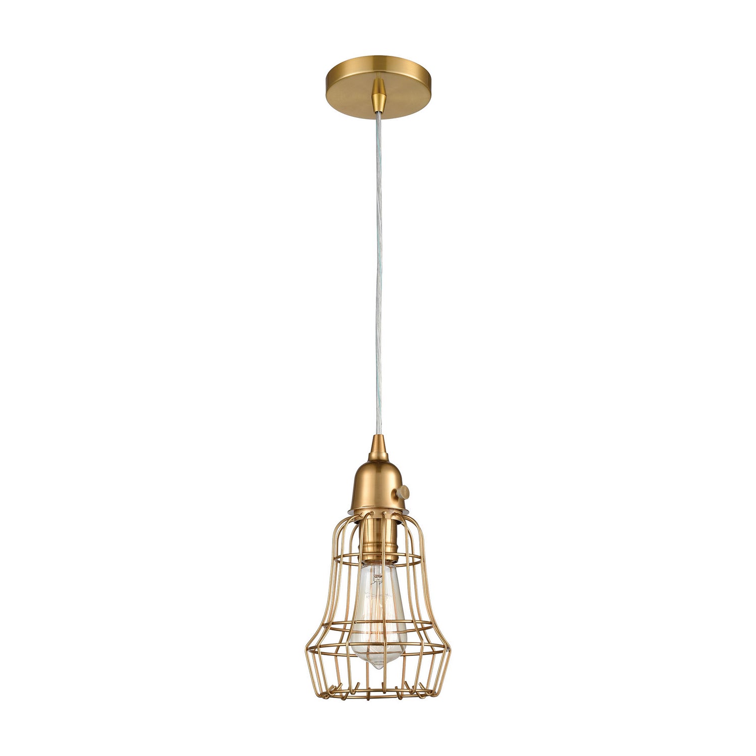 ELK Home - D4033 - One Light Mini Pendant - Squashcourt - Aged Brass