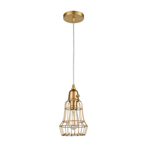 ELK Home - D4033 - One Light Mini Pendant - Squashcourt - Aged Brass