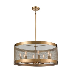 ELK Home - D4333 - Eight Light Pendant - Line in the Sand - Satin Brass