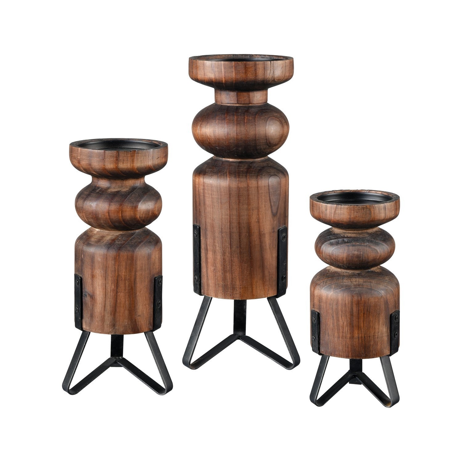 ELK Home - 525629 - Candleholder - Set of 3 - Stilton - Brown