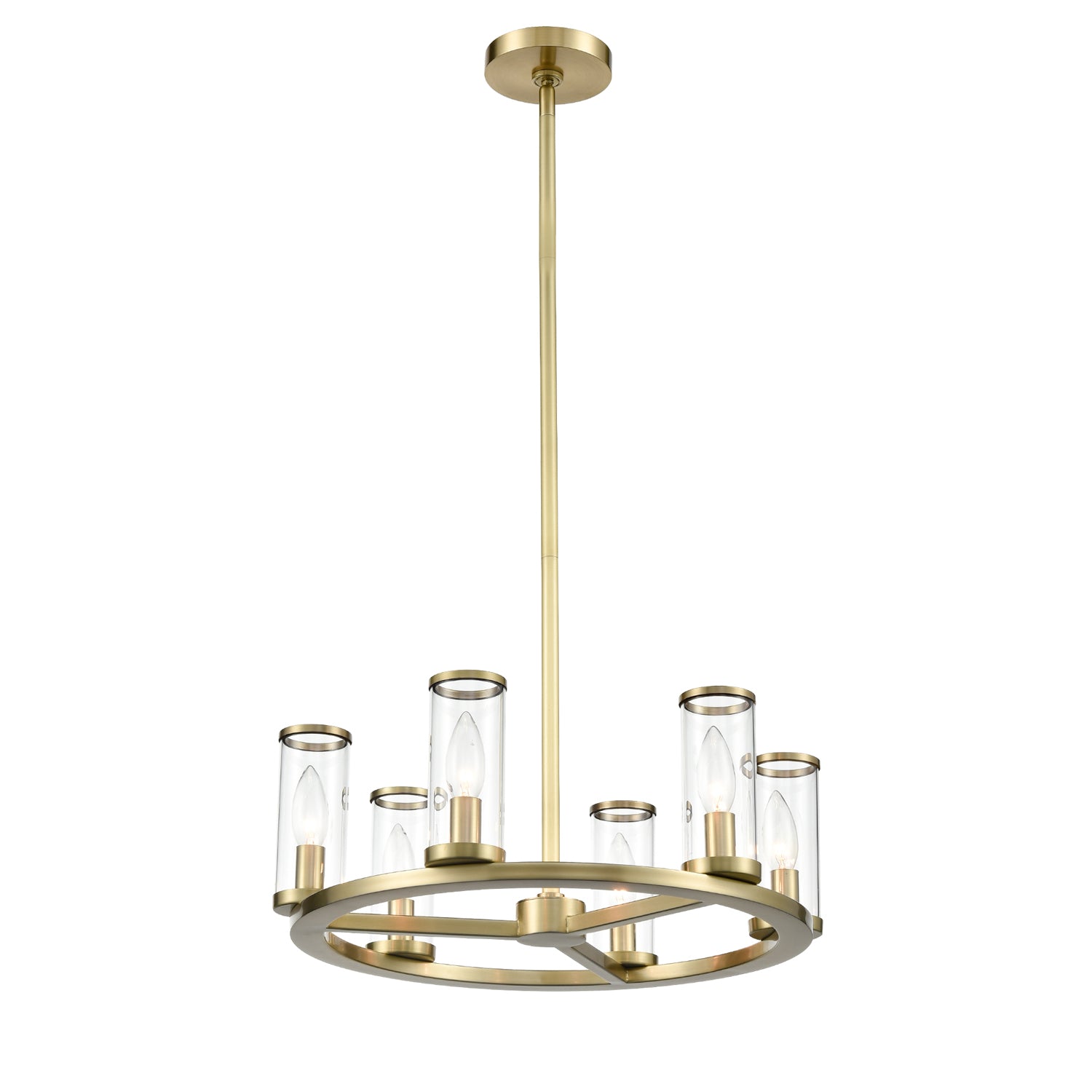 Alora - CH309006NBCG - Six Light Chandelier - Revolve - Clear Glass/Natural Brass