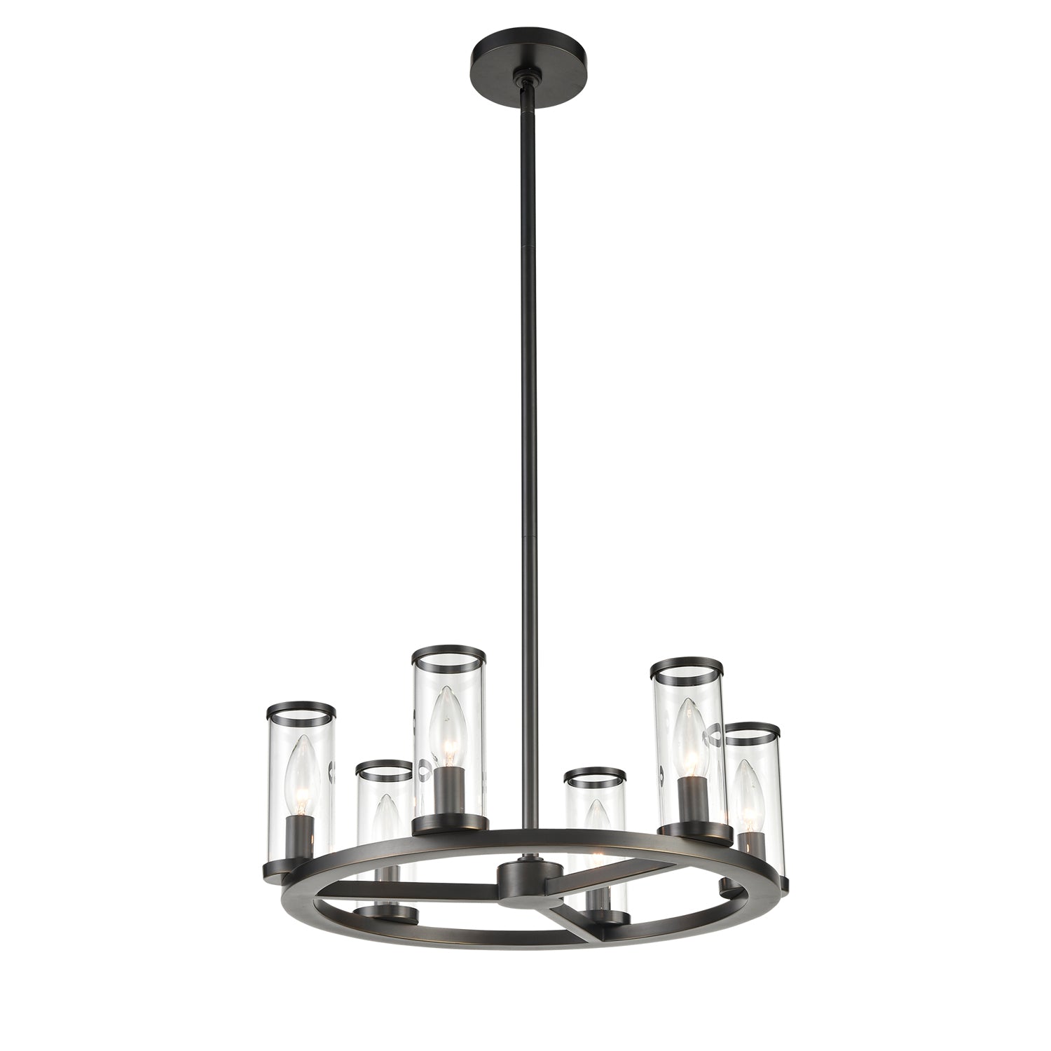 Alora - CH309006UBCG - Six Light Chandelier - Revolve - Clear Glass/Urban Bronze