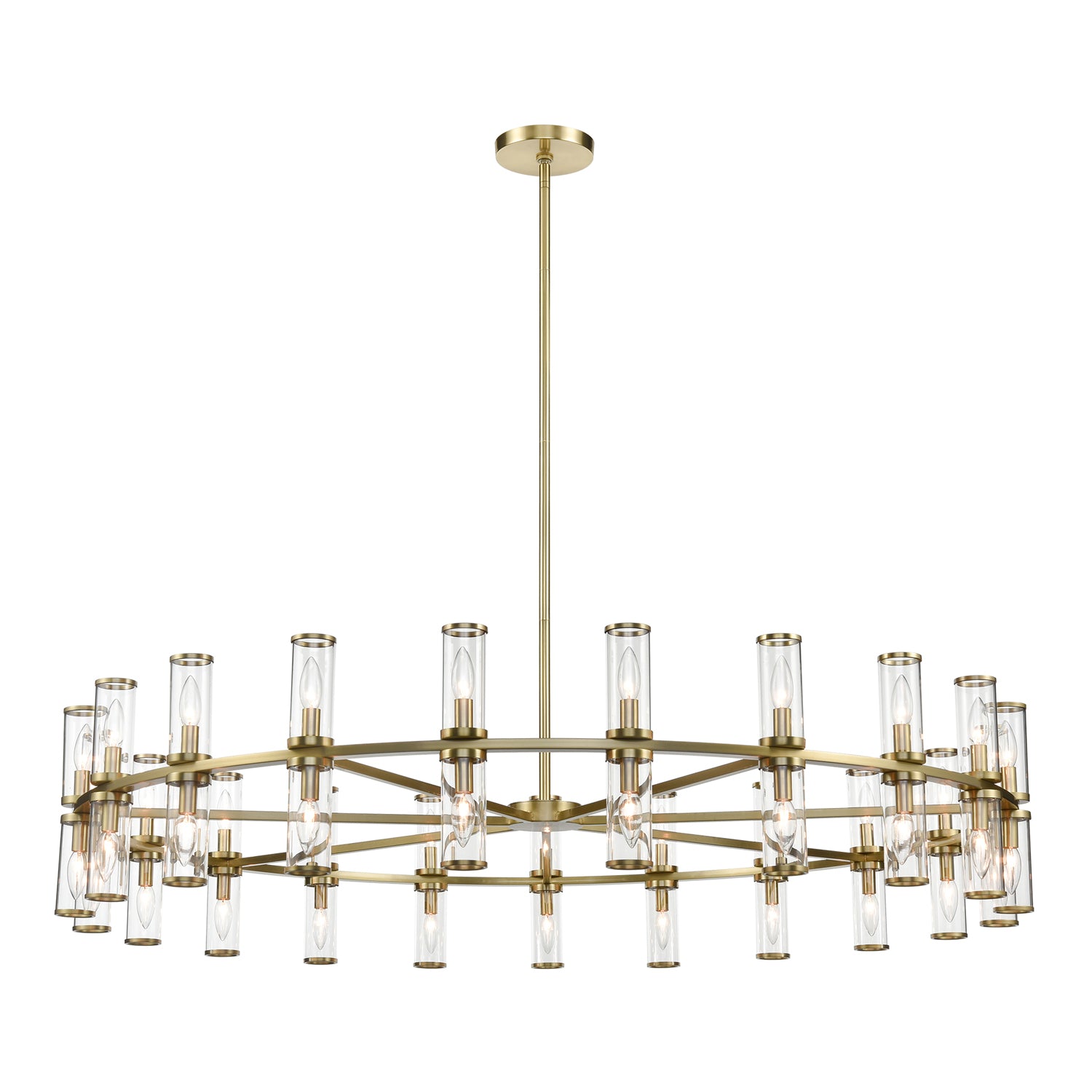 Alora - CH309042NBCG - 42 Light Chandelier - Revolve - Clear Glass/Natural Brass