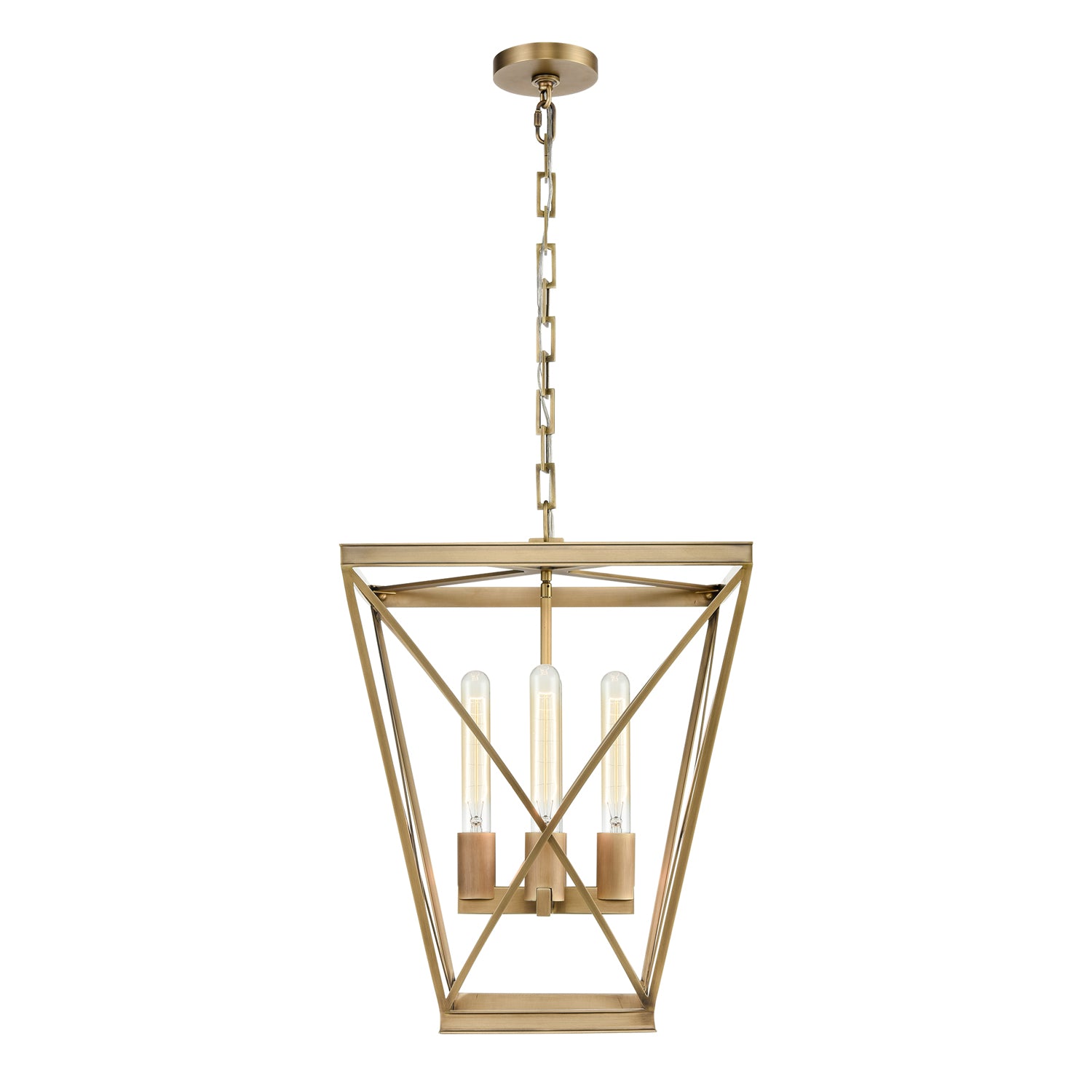 Alora - PD309616VB - Four Light Pendant - Lattice - Vintage Brass