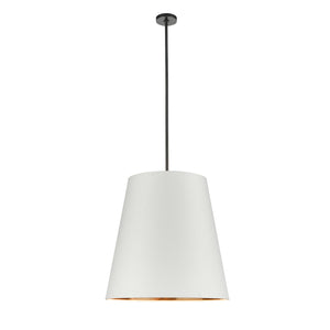 Alora - PD311025UBWG - Three Light Pendant - Calor - Urban Bronze/White Linen With Gold Parchment