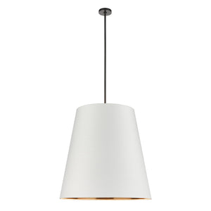 Alora - PD311030UBWG - Three Light Pendant - Calor - Urban Bronze/White Linen With Gold Parchment