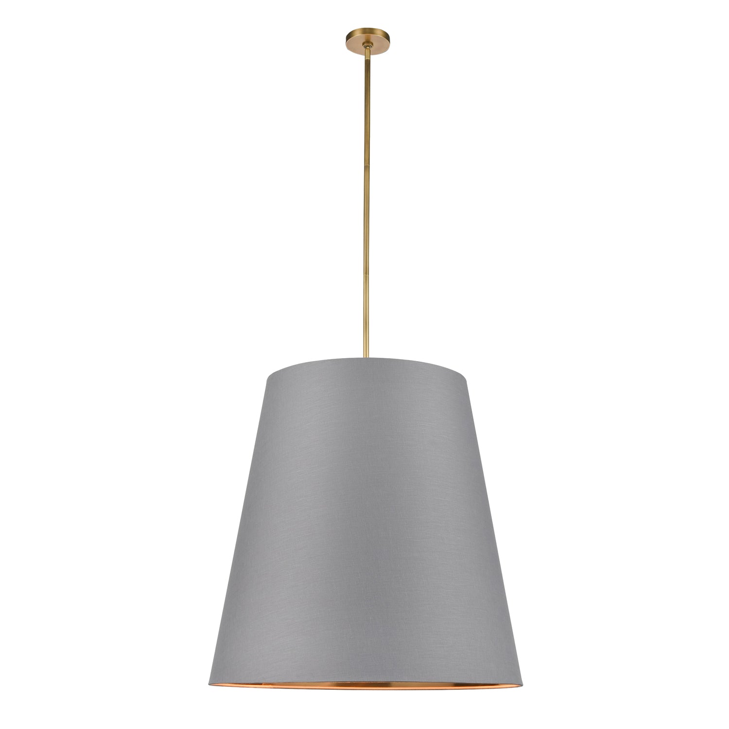 Alora - PD311030VBGG - Three Light Pendant - Calor - Gray Linen With Gold Parchment/Vintage Brass