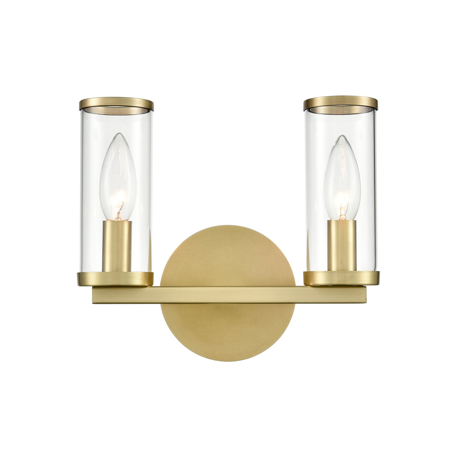 Alora - WV309022NBCG - Two Light Bathroom Fixture - Revolve - Clear Glass/Natural Brass