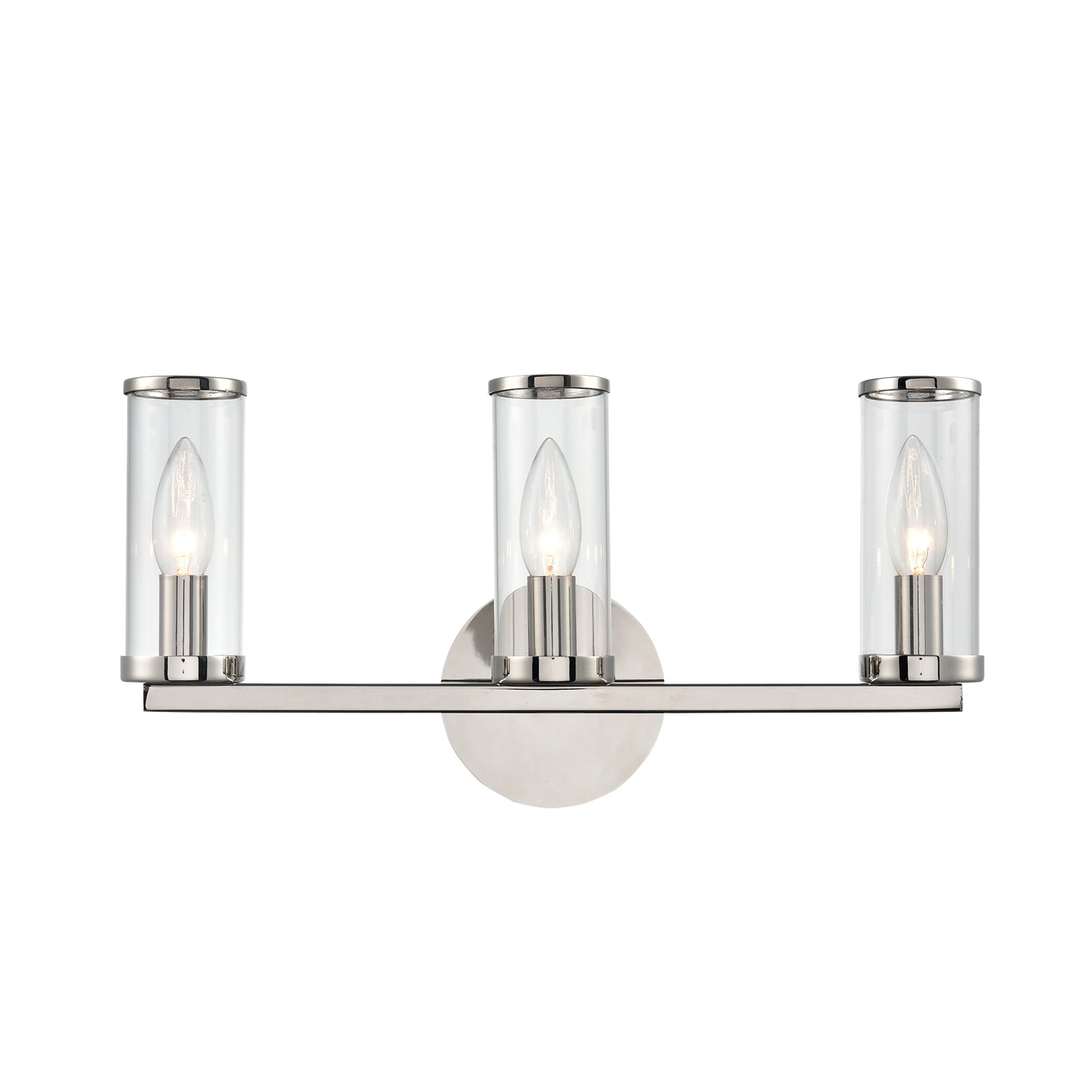 Alora - WV309033PNCG - Three Light Bathroom Fixture - Revolve - Clear Glass/Polished Nickel