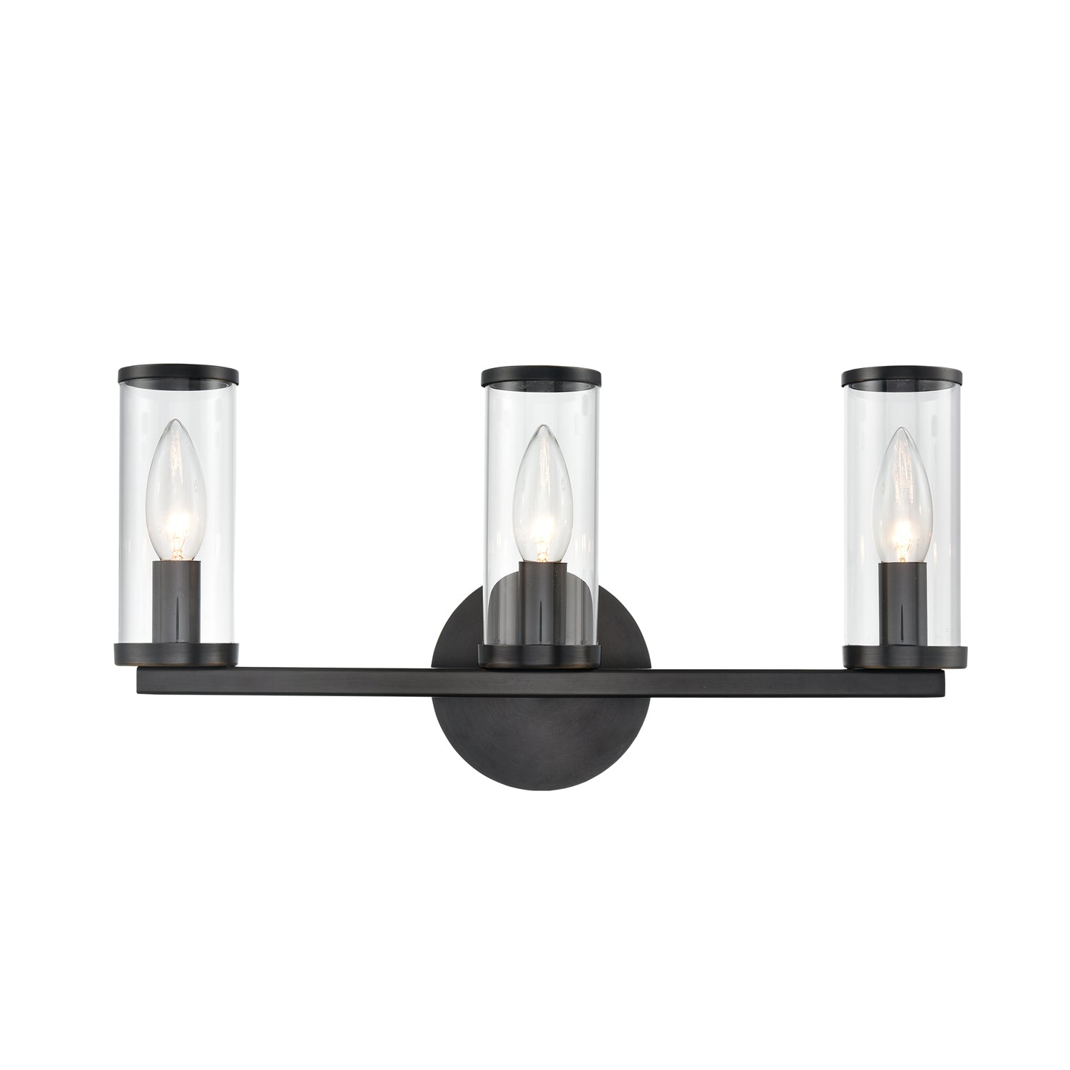 Alora - WV309033UBCG - Three Light Bathroom Fixture - Revolve - Clear Glass/Urban Bronze