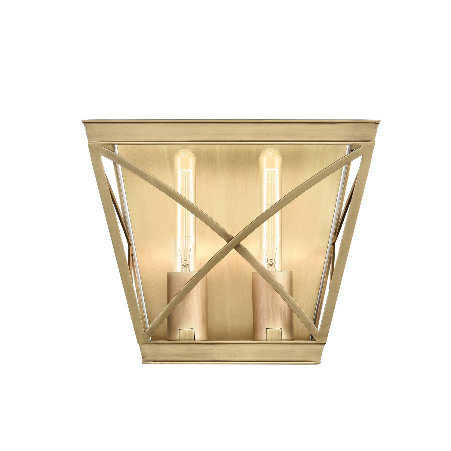 Alora - WV309602VB - Two Light Bathroom Fixture - Lattice - Vintage Brass