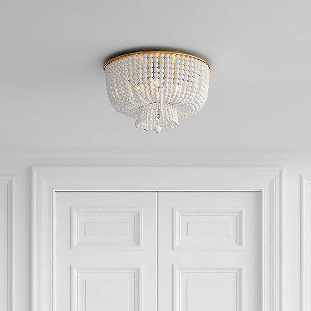 Four Light Flush Mount in Hand-Rubbed Antique Brass from the Jacqueline collection